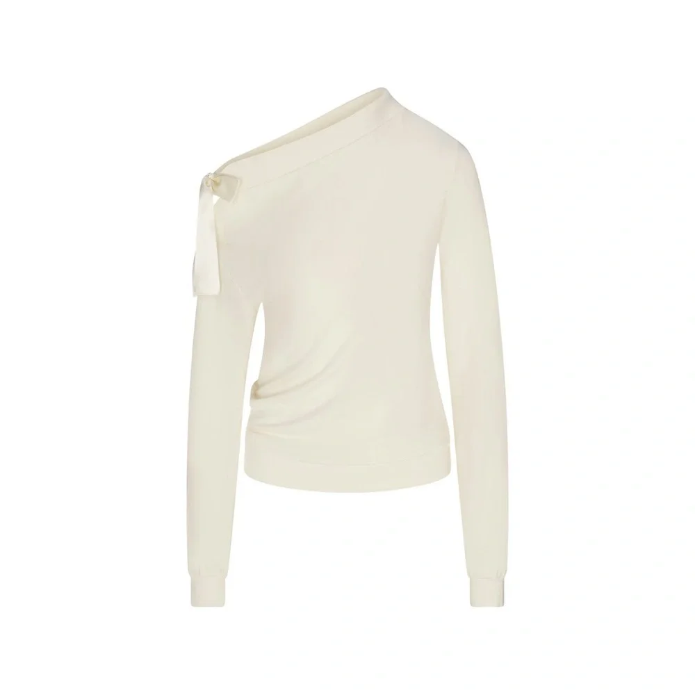 SKIMS CLOUD OFF THE SHOULDER TOP ECRU XS - Picture 6 of 6